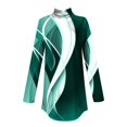 thumbnail image 3 of Birdeem T-shirt pour Femmes à Épaules Dénudées, Manches Longues, Imprimé, Col Montant, 3 of 12