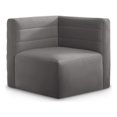 thumbnail image 1 of Meridian Furniture Quincy Fauteuil d'Angle Modulaire en Velours Gris, 1 of 26