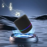 Czzoypi BT90 Macaron Bluetooth Speaker, Colorful LED Light Show Mini Outdoor Speaker, Watertight IPX3 Portable Wireless Speaker for Shower Beach Camping Party, Black