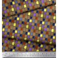 thumbnail image 2 of Soimoi Silk Fabric Check & Brush Stroke Abstract Fabric Prints by Yard 42 Inch Wide, 2 of 3
