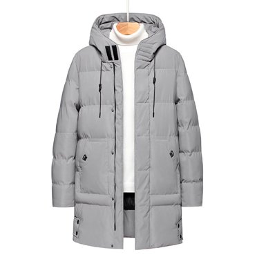 RKSTN Vestes pour Hommes Décontractées Mode avec Poche en Velours Manteau Veste Matelassée Manteau à Capuche pour Hommes d'Âge Moyen Long Manteau Matelassé pour Manches Longues Manteau Décontracté à Capuche & Vestes Automne et Hiver Veste à Manches Longues Manteaux