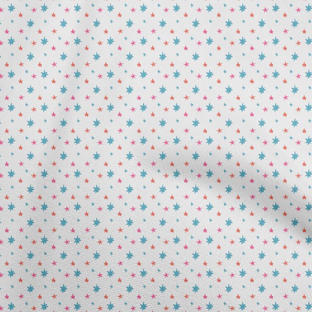 oneOone Cotton Poplin White Fabric Stars Sewing Craft Projects Fabric Prints By Yard 56 Inch Wide