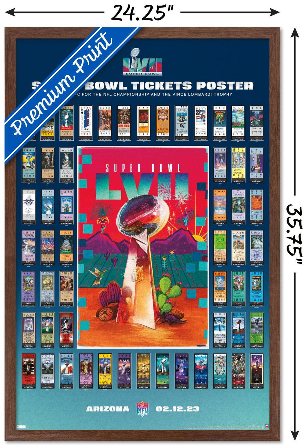 NFL League - Super Bowl LVII Ticket Collage Wall Poster