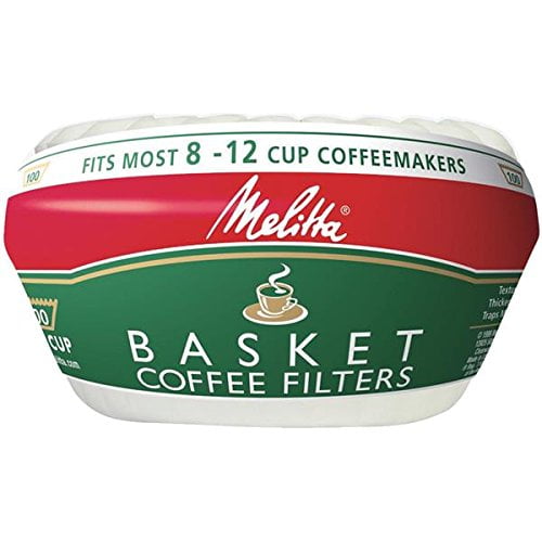 Melitta 629552 Filtres à Café Panier Blancs de 8 à 12 Tasses, Lot de 100