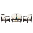thumbnail image 2 of Costway Ensemble de Conversation en Rotin d'Extérieur 4 Pcs Ensemble de Canapé en Rotin pour Patio avec Housse de Protection, 2 of 9