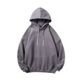 thumbnail image 1 of Chandails en Molleton à Capuche pour Hommes, Pull Décontracté à Manches Longues, Col Rond, Couleur Unie, 1 of 3
