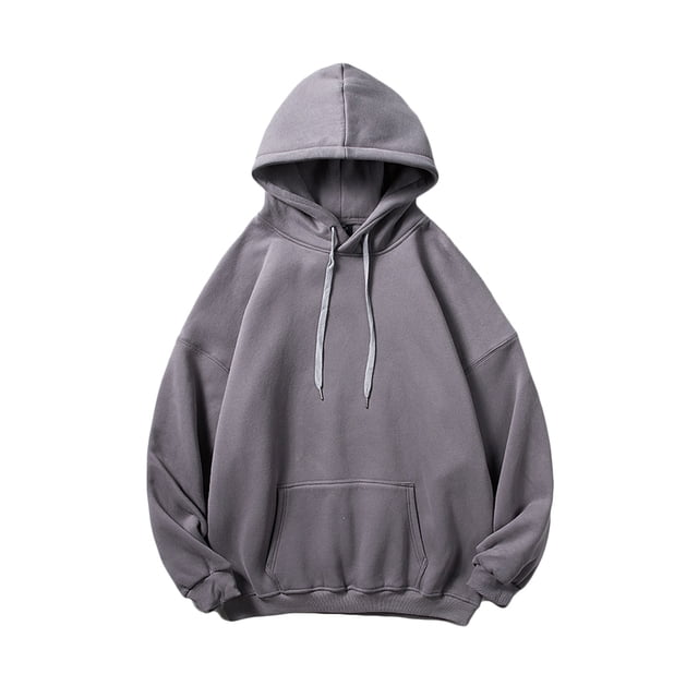 Chandails en Molleton à Capuche pour Hommes, Pull Décontracté à Manches Longues, Col Rond, Couleur Unie
