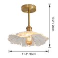 thumbnail image 2 of FSLiving RV Hardwired Clear Glass Wall Light, 12V Retro RV Decorative Light Ceiling Light Flower Fixtures Ceiling Mount, E26 2700K Bulb Included Industrial Semi Flush Mount for RV Camper,Copper, 2 of 7