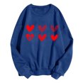 thumbnail image 2 of Qertyioot Chandail Cœur d'Amour Saint-Valentin, s Imprimé Mode Femme Manches Longues Col Rond Imprimé Blouse Ample Hauts, 2 of 3
