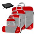 thumbnail image 2 of 1Set Compression Packing Cubes, Lightweight Packing Organizers for Accessing Items Easily Red 6Pcs, 2 of 8