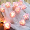 thumbnail image 4 of Pink LED Rose String Lights, 10 Ft 40 LED Flower Vine Fairy Lights, Battery Operated Wedding Party Decor, Romantic Home Lighting, Decorative Light Strand, 4 of 6