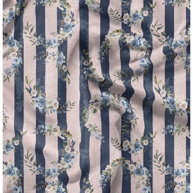 Soimoi Pink Rayon Fabric Clover Floral Print Fabric by Yard 56 Inch Wide
