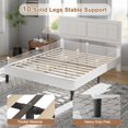 thumbnail image 4 of VECELO Full Bed Frame with Adjustable Height Headboard, Upholstered Button Tufted Platform Bed for Bedroom, No Box Spring Needed, Easy Assembly, White, 4 of 8
