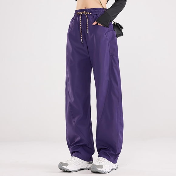 Pants for Women Drawstring Baggy Track Pants Elastic Waist Casual Outdoor Active Hiking Cargo Pants
