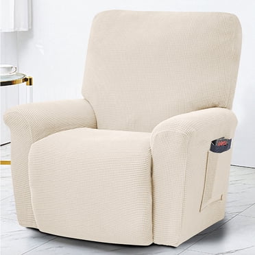 Cheers Housse de Fauteuil Inclinable Extensible en Polyester Doux Antidérapante avec Poche Latérale Housse Jacquard pour la Maison