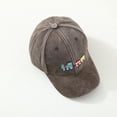 thumbnail image 4 of MIASHUI Kids Baseball Cap Cute Embroidery Adjustable Vintage Washed Hat for Boys Girls,Coffee,2-8 Years, 4 of 6