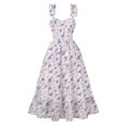 thumbnail image 2 of Ovzne Robes d'Été pour Femmes 2025 Robe de Plage Robe Décontractée pour Femmes Imprimée d'Été Grand Ourlet Sans Manches Robe à Col en V Robe de Vacances Imprimée Liquidation, 2 of 7