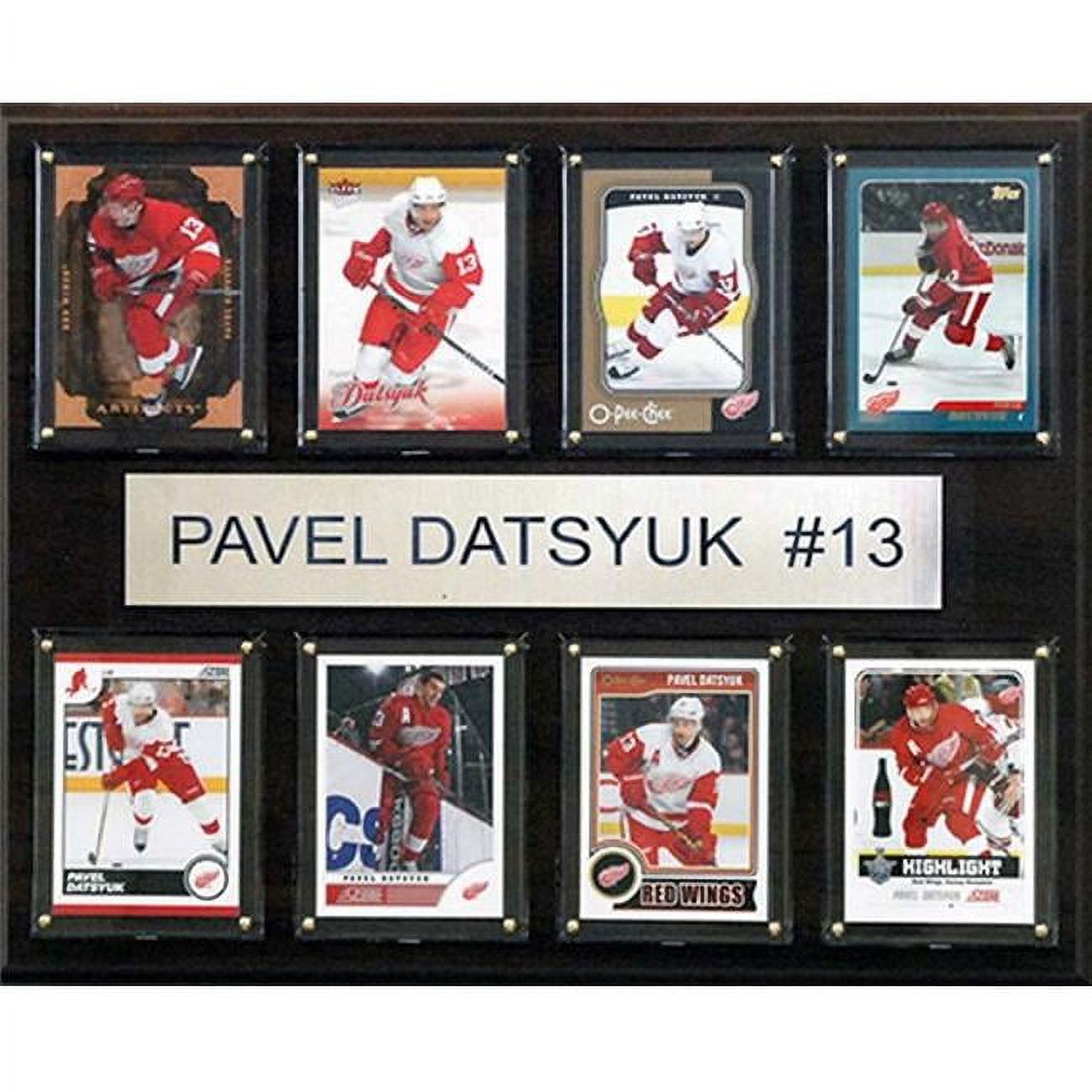 CandICollectables 1215DATSYUK8C LNH 12 x 15 Po Pavel Datsyuk Detroit Red Wings Plaque de 8 Cartes