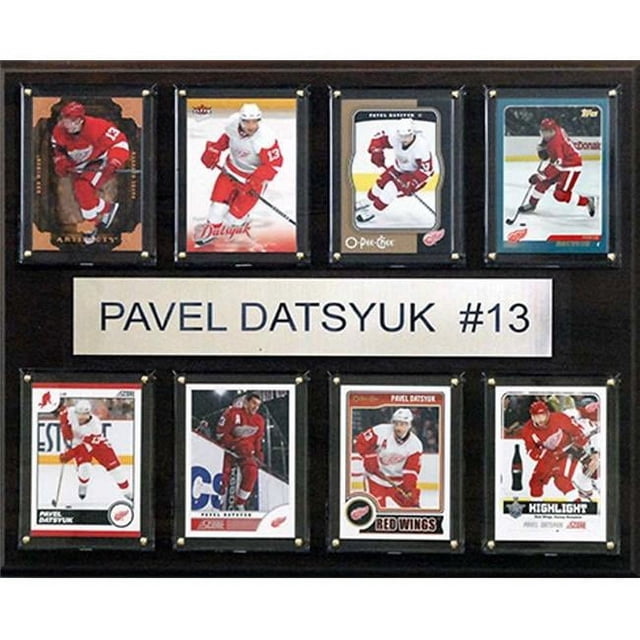 CandICollectables 1215DATSYUK8C LNH 12 x 15 Po Pavel Datsyuk Detroit Red Wings Plaque de 8 Cartes