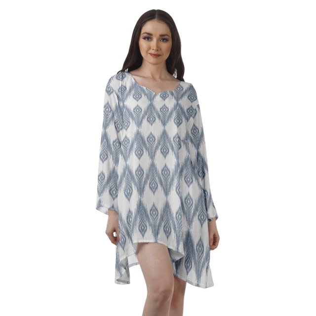 Moomaya Tuniques à Manches Longues pour Femmes Robes Imprimées à Manches Longues Filles