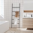 thumbnail image 1 of vidaXL Towel Rack Ladder with 5 Tiers Black 58x175 cm Iron, 1 of 4