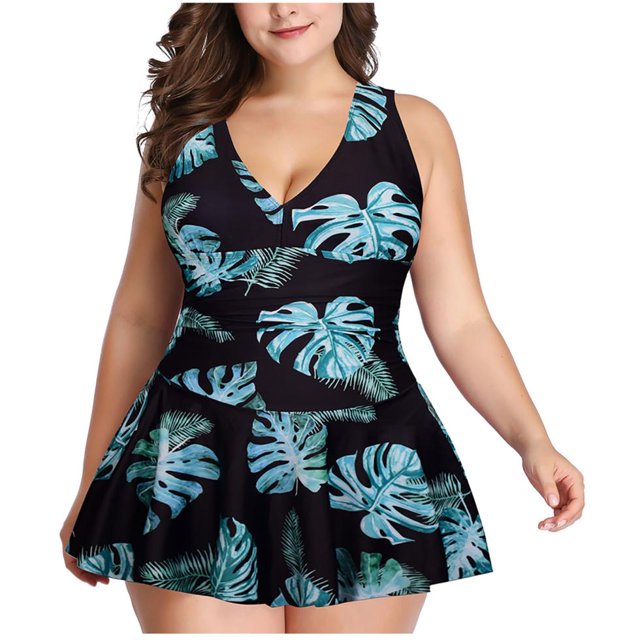 Birdeem Maillot de Bain Robe Imprimé Aguichant Mode pour Femmes Grande Taille Ensemble Deux Pièces