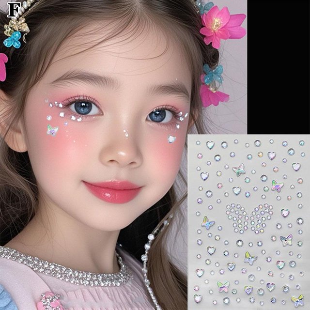 Eye Makeup Diamond Water Drop Diamond Broken Diamond Tear Diamond Stickers Self-Adhesive Tear Mole Makeup Flash Diamond Jewelry Creative Makeup Face Stickers Diamond