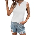 thumbnail image 4 of AherBiu Camisoles de Sortie pour Femmes Sans Manches à Col Rond Camisole d'Été Décontractée Mode Débardeurs Plissés, 4 of 4