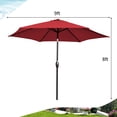 thumbnail image 2 of Gymax 9 ft Outdoor Patio Market Table Umbrella Garden Yard w/ Crank 6 Ribs Burgundy, 2 of 7