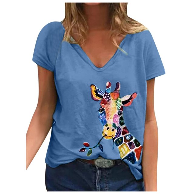 AMERTEER Grande Taille Femmes Manches Courtes Imprimé 3D Col Rond Hauts Tee T-Shirt Blouse T-Shirt pour Femmes