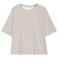 thumbnail image 3 of Hauts d'Été pour Adolescentes 2025 T-Shirts Surdimensionnés à Manches Courtes Chic Décontracté Col Rond Mode, 3 of 5