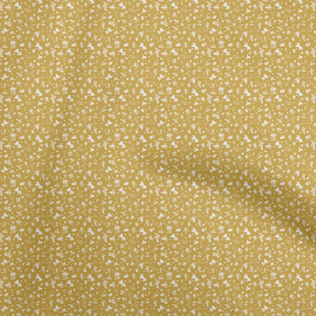 oneOone Tissu Polyester Spandex Jaune Matériel de Robe Florale Tissu Imprimé Tissu au Mètre 56 Pouces de Large