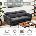 thumbnail image 4 of Gymax Modern Loveseat Fabric Sofa Couch with Adjustable Headrest, Grey, 4 of 10