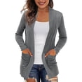 thumbnail image 1 of Womens Open Front Plus Size Chunky Knit Cardigan Sweaters Dressy Long Sleeve Fall Soft Cardigan Outwear with Pockets, 1 of 4