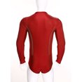 thumbnail image 4 of Eandarui Justaucorps de Danse Latine Tango pour Hommes Chemises à Manches Longues en Strass Brillant Chacha Rumba Samba Rouge 3TG, 4 of 7