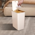 thumbnail image 4 of EGNMCR Storage Containers Plastic Garbage Container Bin With Press Top Lid, White,Beige,Gray,Plastic Garbage Bin,Wastebasket For Home,Kitchen,Bathroom,Garage garbage bin, 4 of 7