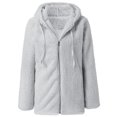 thumbnail image 2 of Innerwin Veste Unie pour Femmes Automne à Manches Longues avec Capuche Gris Clair m, 2 of 5