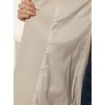 thumbnail image 5 of INSPIRE CHIC Women's Half Lapel Long Sleeves One Button Winter Mid-Length Overcoat S Beige White, 5 of 5