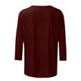 thumbnail image 3 of Hauts à Manches 3/4 pour Femmes Mode pour Femmes T-Shirt Uni Ample Mi-Long Blouse à Manches 3/4 Col Rond Hauts Décontractés T-Shirts en Coton Femmes T-Shirts pour Femmes Mode, 3 of 6