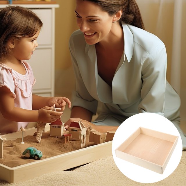 WEUVEB Bac à Sable 1Pcs Bois Beige Jouet de Sable Extérieur pour Stimulation Imaginative