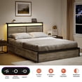 thumbnail image 4 of GUNAITO Full Size Bed Frame with Headboard and 4 Storage Drawers LED Bed Frame with USB Ports & Outlets Gray, 4 of 8