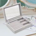 thumbnail image 4 of Jewelry Organizer Box Gift Large Organizer Box Large Capacity Capacity for Earring Birthdays Wedding Gray, 4 of 7