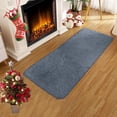 thumbnail image 1 of Plush Velvet Fleece Bath Mat - Ultra Soft & Water Absorbent, Non-Slip Backing, Machine Washable, Modern Solid Color Bathroom Rug, Dark Gray, JKODE, 1 of 9