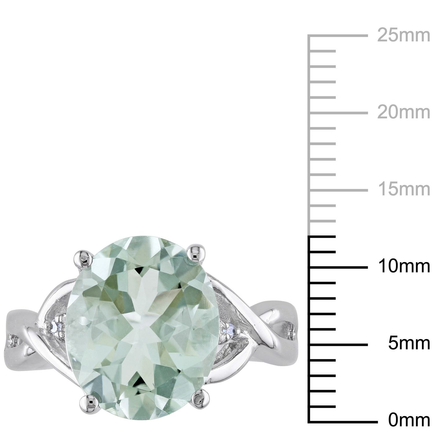 Tangelo 4.33 Carat T.G.W. Green Amethyst and Diamond-Accent Sterling Silver Cocktail Ring