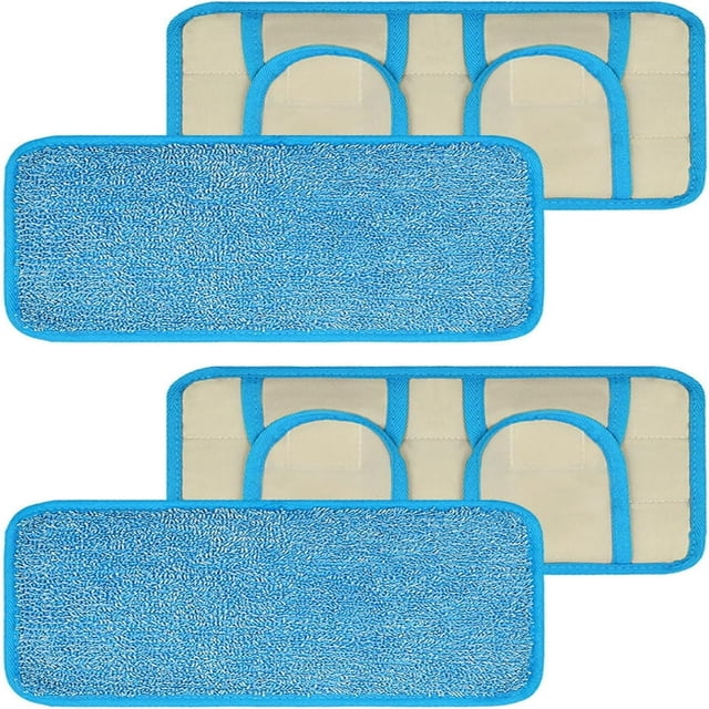 QUTETN 4Pcs Microfiber Mop Pads Compatible with Swiffer Sweeper Mops Reusable and Machine Washable Floor Pad Refills Mop Head Replacements for Multi Surface Wet & Dry Cleaning