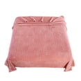 thumbnail image 2 of Fleece Throw Blanket - Breathable Fuzzy Polyester, Sofa Couch Bed Decor, All Seasons Use, Machine Washable, Pink, JKODE, 2 of 8