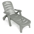 thumbnail image 1 of Costway Folding Chaise Lounge Chair 5-Position Adjustable Recliner Grey, 1 of 10