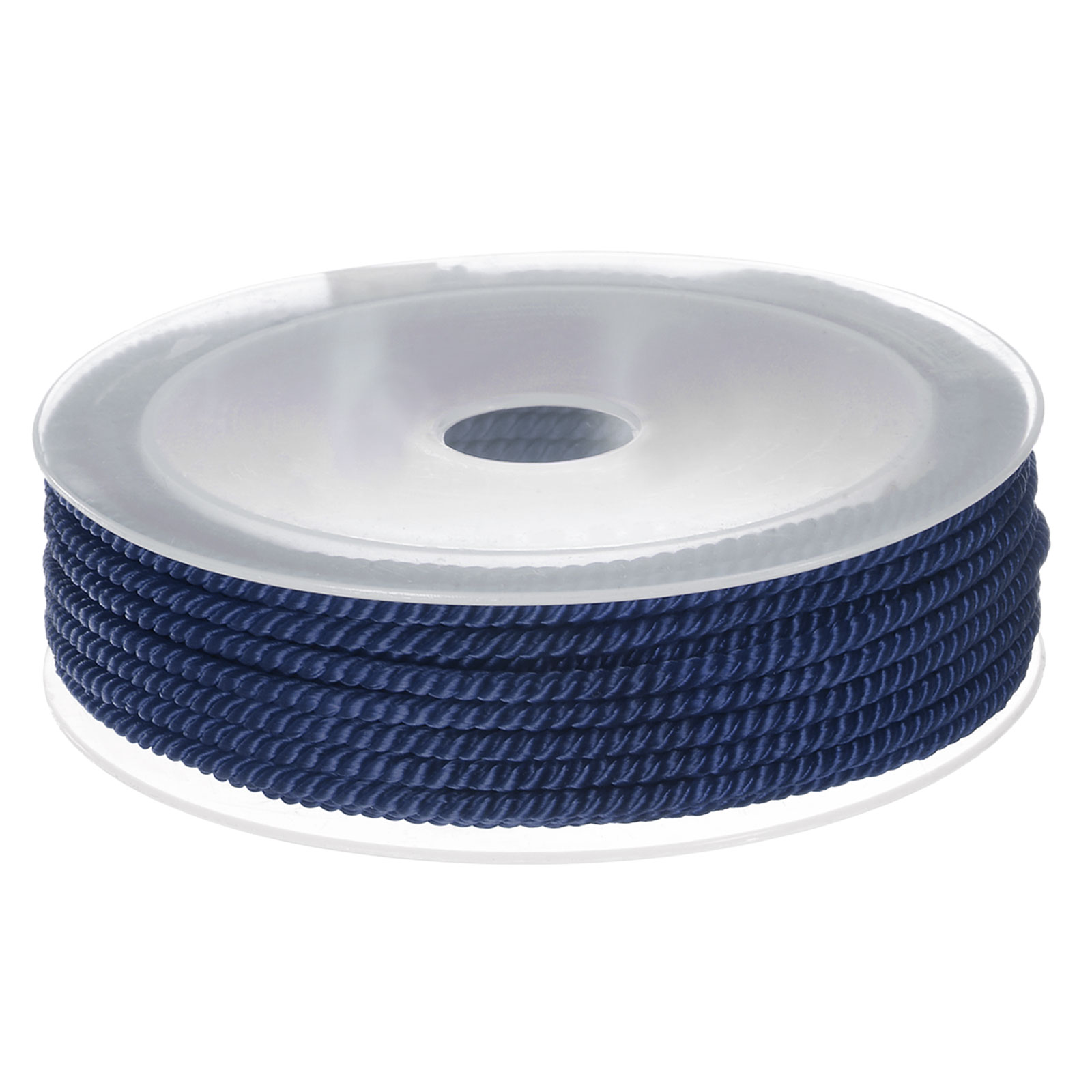 Unique Bargains Twisted Nylon Twine Thread Beading Cord 3mm 7M/23 Feet Extra Strong Braided Nylon String, Dark Blue