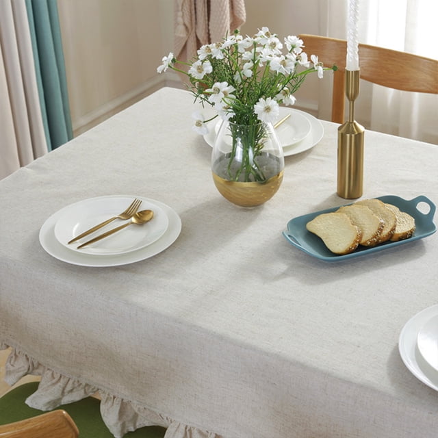Baohd Durable And Easy To Wash Tablecloth With Vintage Style Rectangular Table Tablecloth Cotton Dining Tablecloth Table Cover linen 140*180CM 1Set