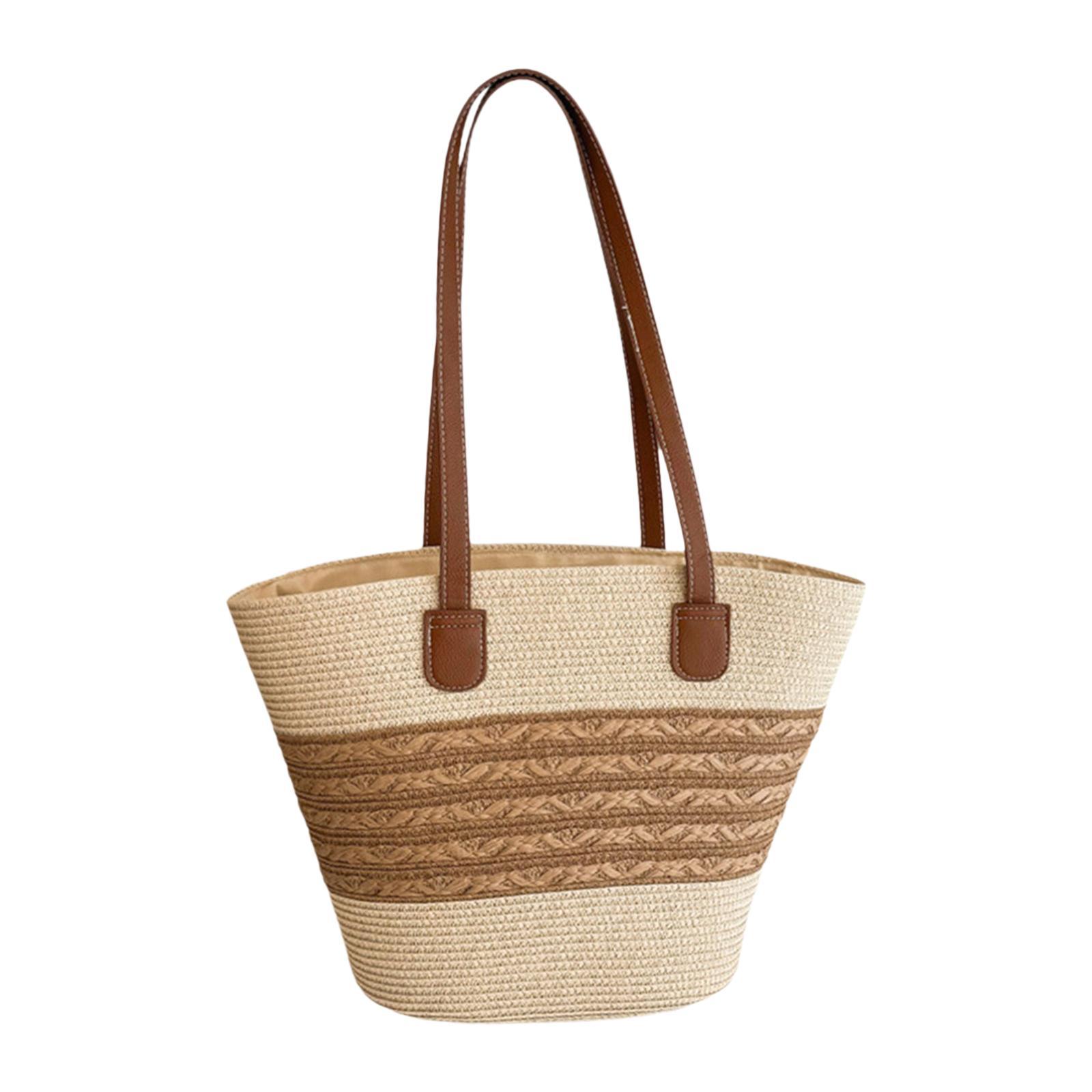 TISHITA Hand Weaving Women Summer Shoulder Bag Handmade Portable Lightweight Handbag D